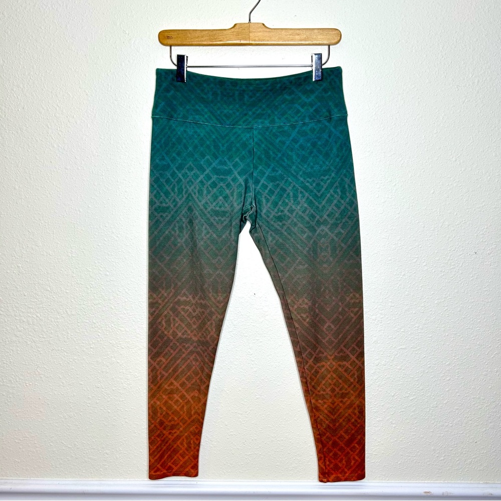 Soft Surroundings Multicolor Ombré Pattern Print Ankle Leggings S